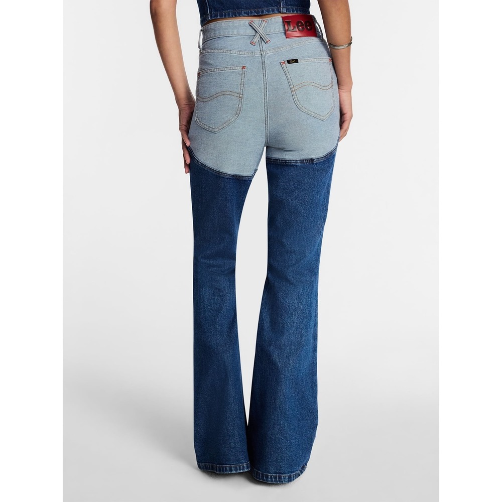 Kacey Lee Long Denim Chaps Wide Flare Jeans, NWT, Size 18